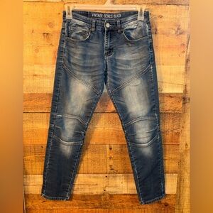 Vintage Genes Black Skinny Moto Jeans